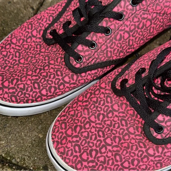 Vans Women's Pink Leopard Sneakers - Picture 3 of 5